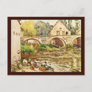 The Washerwomen Of Moret By Sisley Alfred Postcard