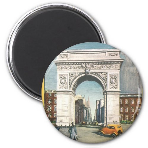 The Washington Arch New York Vintage Painting Magnet