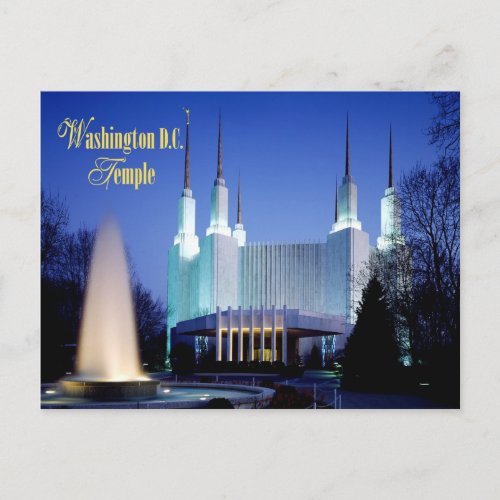 The Washington DC Temple in Kensington Maryland Postcard