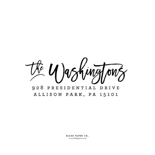 The Washingtons Family Name Return Address Stamp (Stamp View)