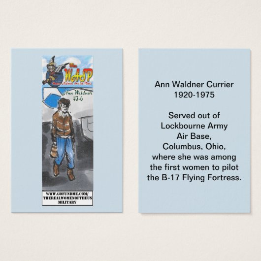 The WASP Ann Waldner Trading Card (Front & Back)