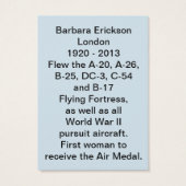 The WASP Barbara Erickson Trading Card (Back)