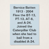 The WASP Bernice Batten Trading Card (Back)