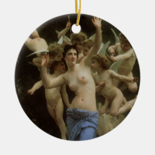 The Wasp's Nest by William Adolphe Bouguereau Ceramic Ornament