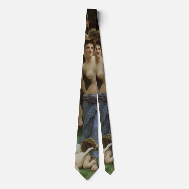 The Wasp's Nest by William Adolphe Bouguereau Neck Tie (Front)