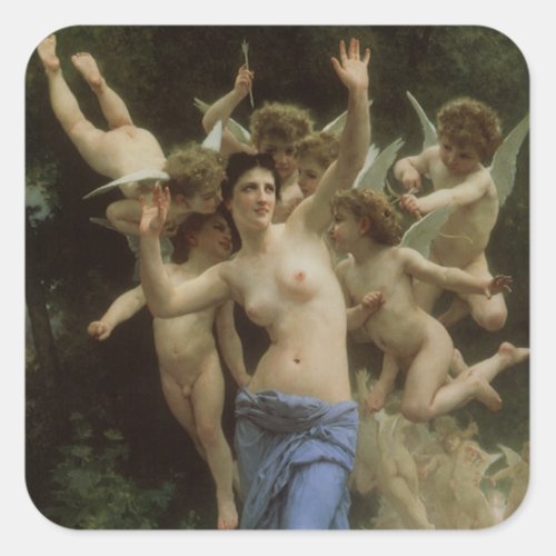 The Wasps Nest by William Adolphe Bouguereau Square Sticker