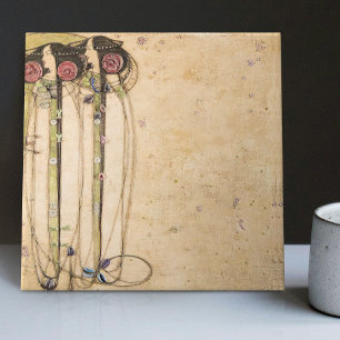 The Wassail Mackintosh Art Deco Wall Decor 3/3 Ceramic Tile