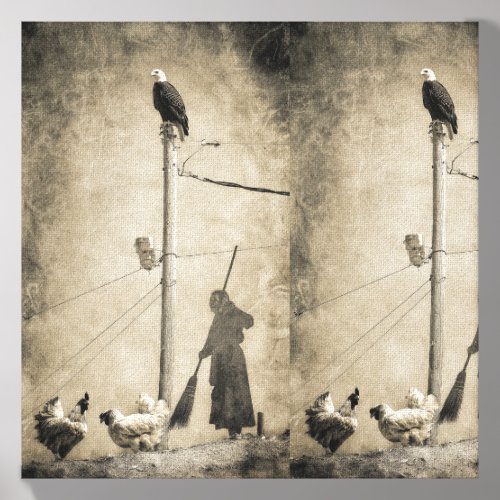 The Watcher Above the Old Country Road Canvas Photo Tile