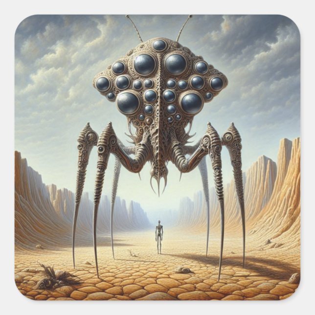 The Watcher Beyond Worlds Square Sticker (Front)