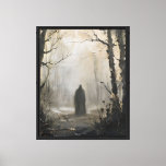 The Watcher in the Fog – Vintage Moody Oil Paintin Canvas Print