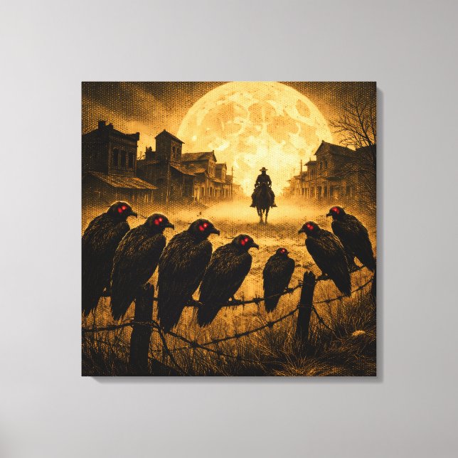 The Watchers: Gothic Cowboy Town Entry Canvas Print (Front)