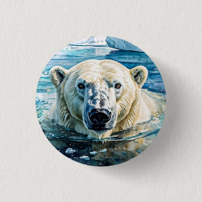 The Watchful Ice Guardian Button (Front)