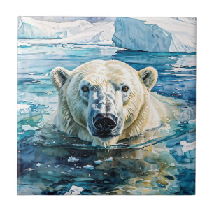 The Watchful Ice Guardian Ceramic Tile