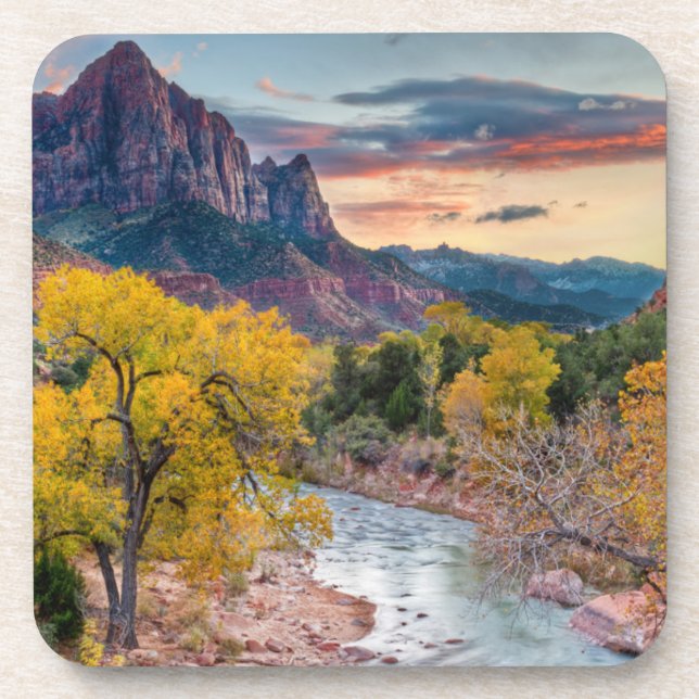 The Watchman in Autumn Beverage Coaster (Front)