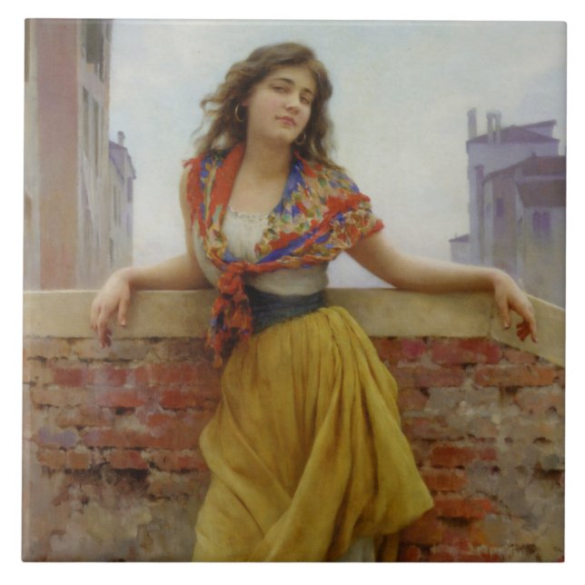 The Water-Carrier Girl Ceramic Tile (Front)