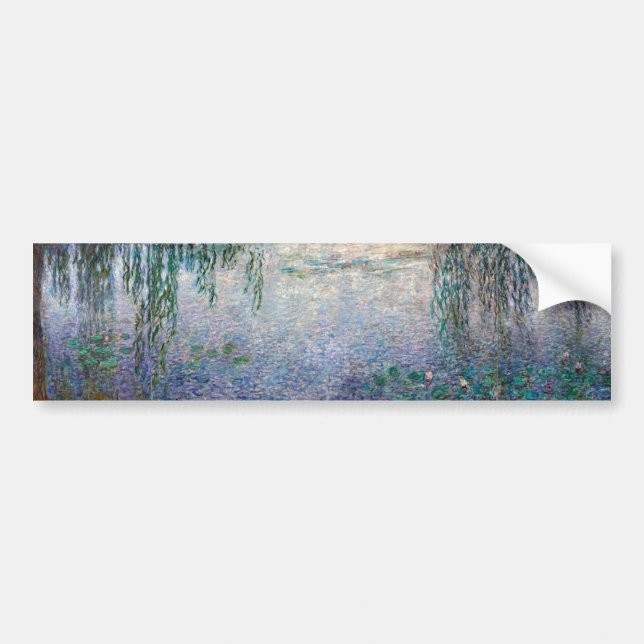 The Water Lilies - Morning with Willows, Monet Bumper Sticker (Front)