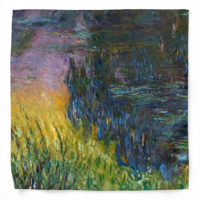 The Water Lilies - Setting Sun, Claude Monet, 1916 Bandana (Front)