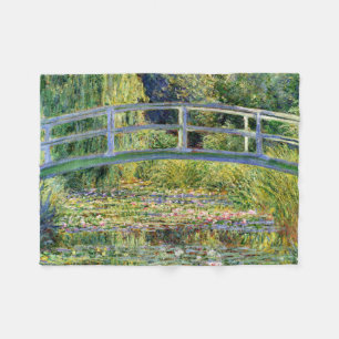 The Water-Lily Pond by Monet Fine Art Fleece Blanket