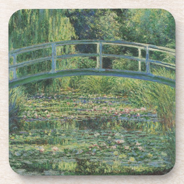 The Water-Lily Pond, Landscape Oil Painting, Monet Beverage Coaster (Front)