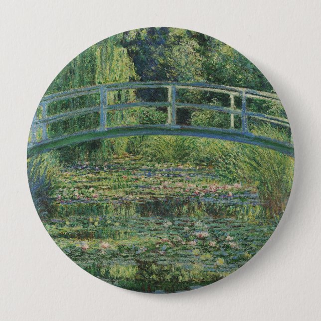 The Water-Lily Pond, Landscape Oil Painting, Monet Button (Front)