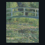 The Water-Lily Pond, Landscape Oil Painting, Monet Faux Canvas Print<br><div class="desc">Claude Monet, 1899, GIverny, France oil on canvas mostly monochromatic fine art landscape impressionist oil painting depicting a serene tranquil peaceful pond full of soft pale pink blooming water lilies and green lily pads, with a green bridge over it. weeping willows and other trees can be seen in the background...</div>