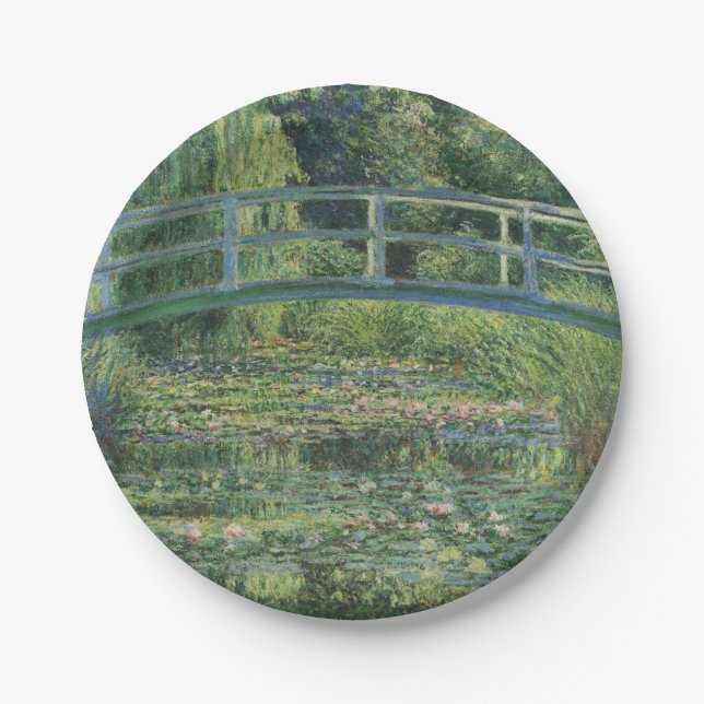 The Water-Lily Pond, Landscape Oil Painting, Monet Paper Plates (Front)