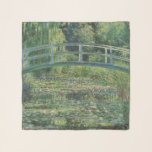 The Water-Lily Pond, Landscape Oil Painting, Monet Scarf<br><div class="desc">Claude Monet, 1899, GIverny, France oil on canvas mostly monochromatic fine art landscape impressionist oil painting depicting a serene tranquil peaceful pond full of soft pale pink blooming water lilies and green lily pads, with a green bridge over it. weeping willows and other trees can be seen in the background...</div>