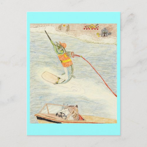 The Water Skier Postcard