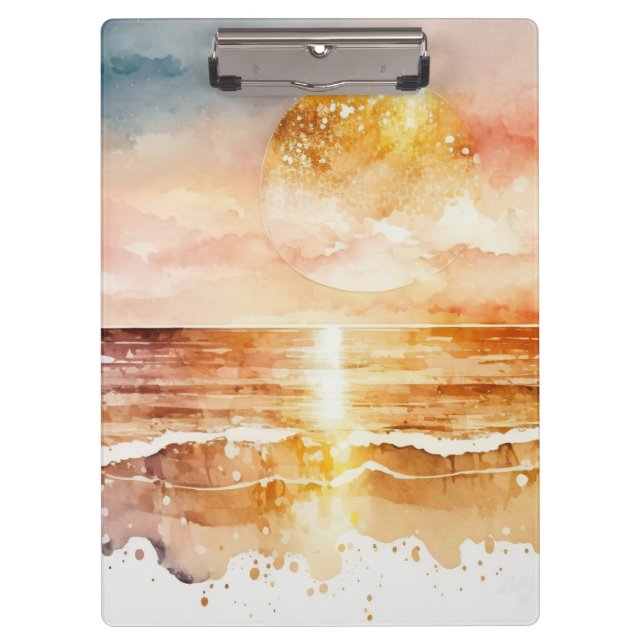 The Watercolor Beach Series Design 1 Clipboard (Front)