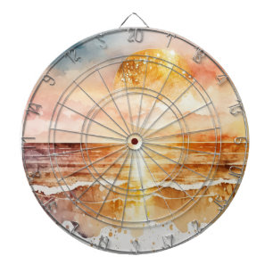 The Watercolor Beach Series Design 1 Dart Board