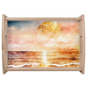 The Watercolor Beach Series Design 1 Serving Tray