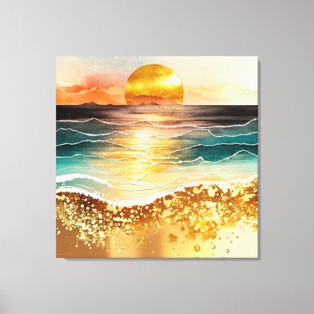 The Watercolor Beach Series Design 3 Canvas Print (Front)
