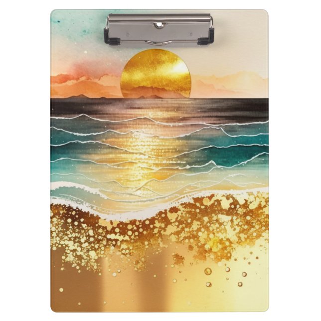 The Watercolor Beach Series Design 3 Clipboard (Front)