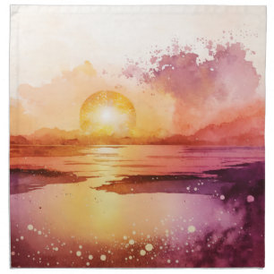 The Watercolor Beach Series Design 3 Cloth Napkin