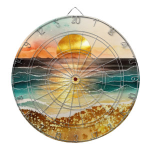 The Watercolor Beach Series Design 3 Dart Board