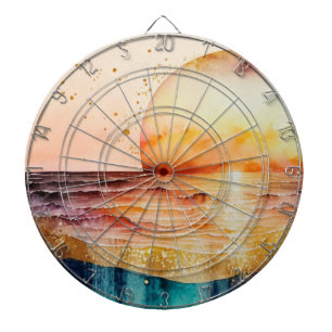 The Watercolor Beach Series Design 3 Dart Board