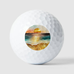 The Watercolor Beach Series Design 3 Golf Balls