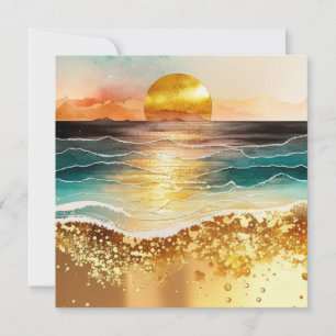The Watercolor Beach Series Design 3 Invitation