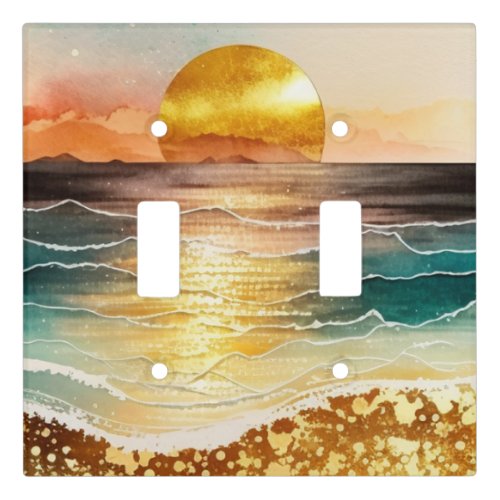 The Watercolor Beach Series Design 3 Light Switch Cover