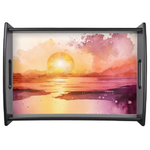 The Watercolor Beach Series Design 3 Serving Tray