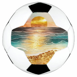 The Watercolor Beach Series Design 3 Soccer Ball