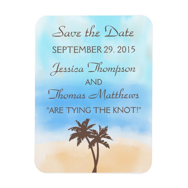 The Watercolor Beach Wedding Collection Magnet (Vertical)