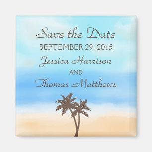 The Watercolor Beach Wedding Collection Magnet