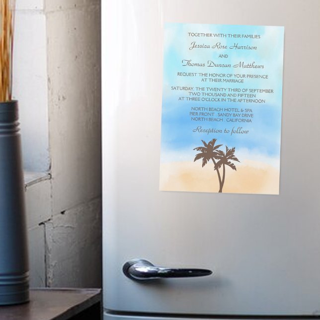 The Watercolor Beach Wedding Collection Magnetic Invitation (Creator Uploaded)