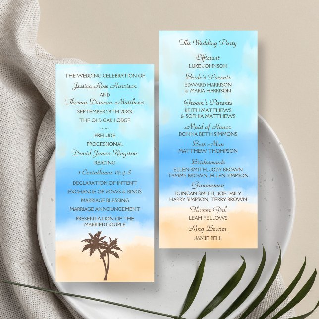 The Watercolor Beach Wedding Collection - Program (Creator Uploaded)