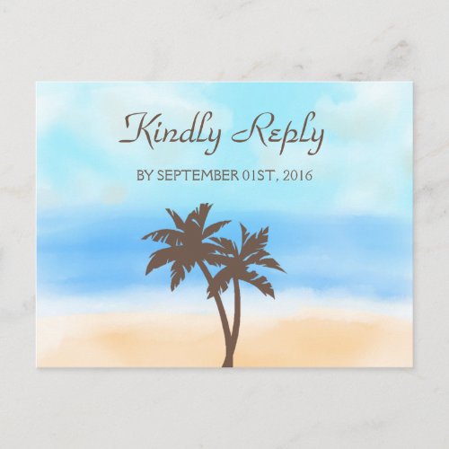 The Watercolor Beach Wedding Collection _ RSVP Invitation Postcard