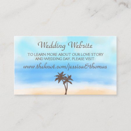 The Watercolor Beach Wedding Collection Website Enclosure Card