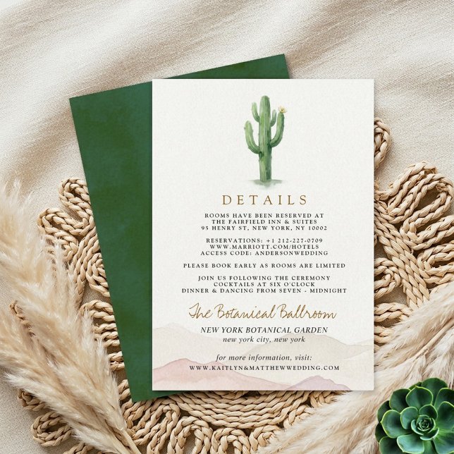 The Watercolor Desert Range Wedding Suite - Detail Enclosure Card (Creator Uploaded)