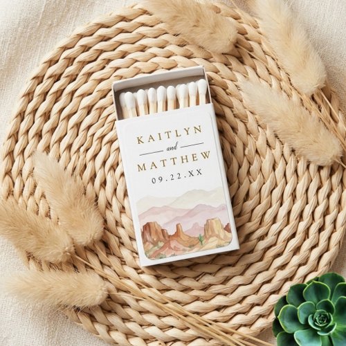 The Watercolor Desert Range Wedding Suite - Favor Matchboxes