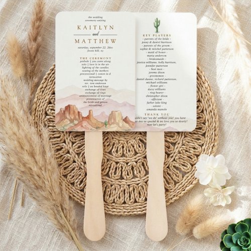The Watercolor Desert Range Wedding Suite - Hand Fan